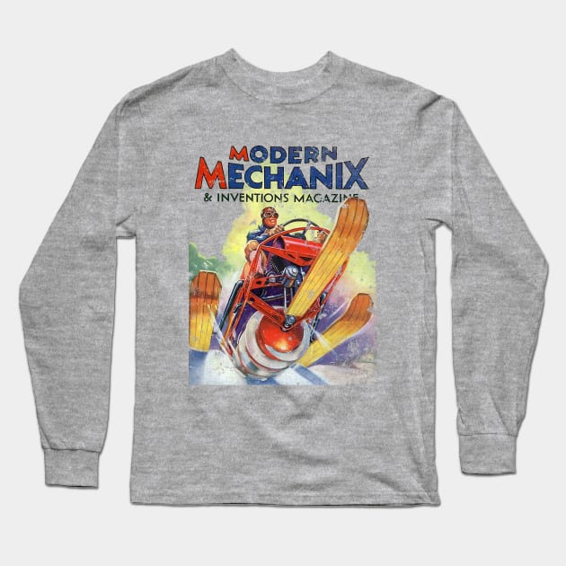 Snowmobile 1930s Long Sleeve T-Shirt by retrorockit